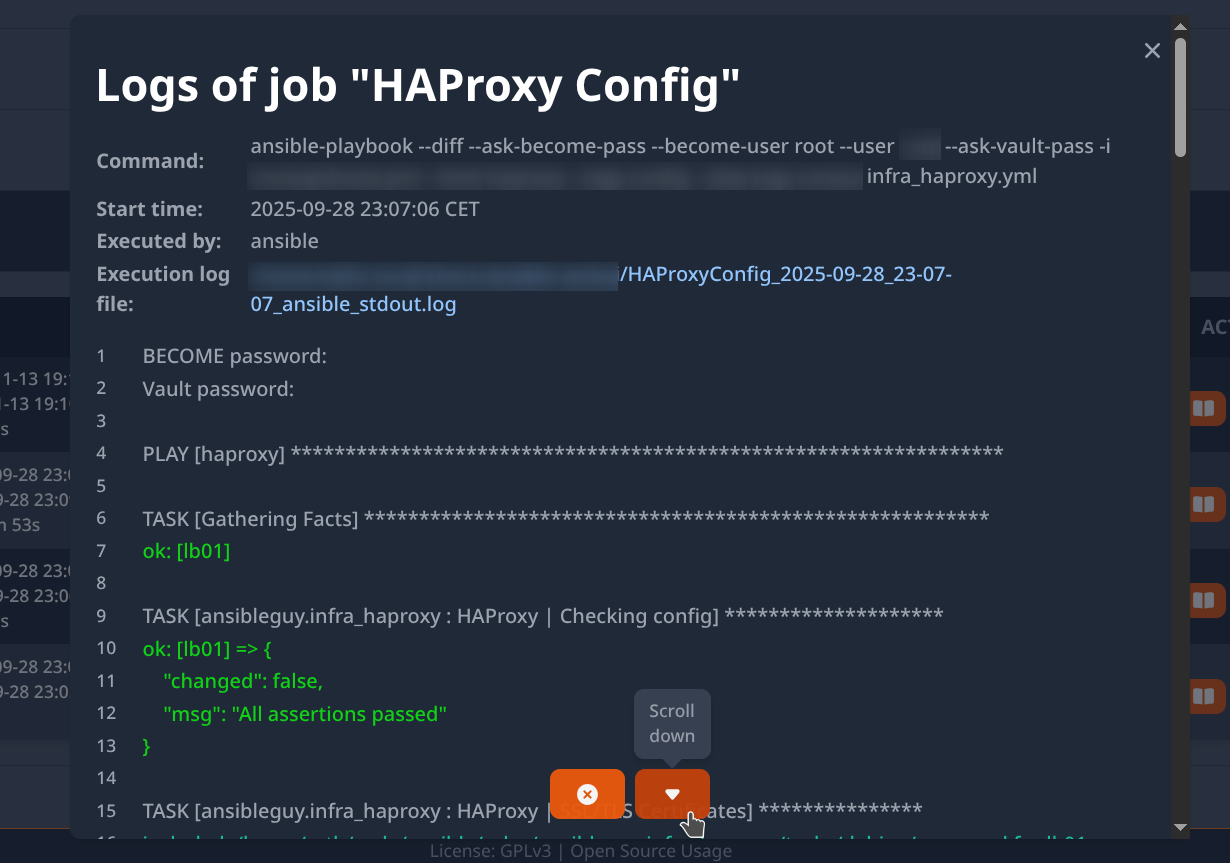 Open Source Supportlizenz: OXL Ansible WebUI