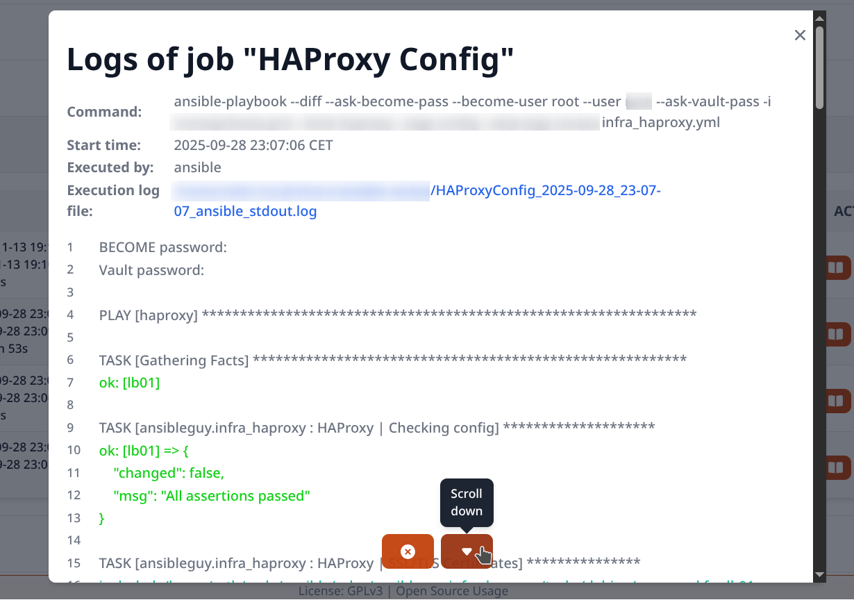 Open Source Supportlizenz: OXL Ansible WebUI